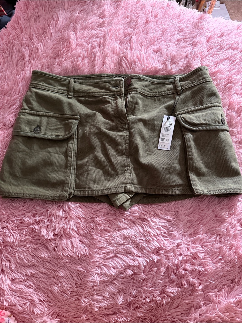 Olive Green Cargo Skort